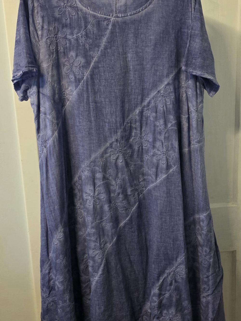Simply Couture Blue Embroidered A-Line Dress